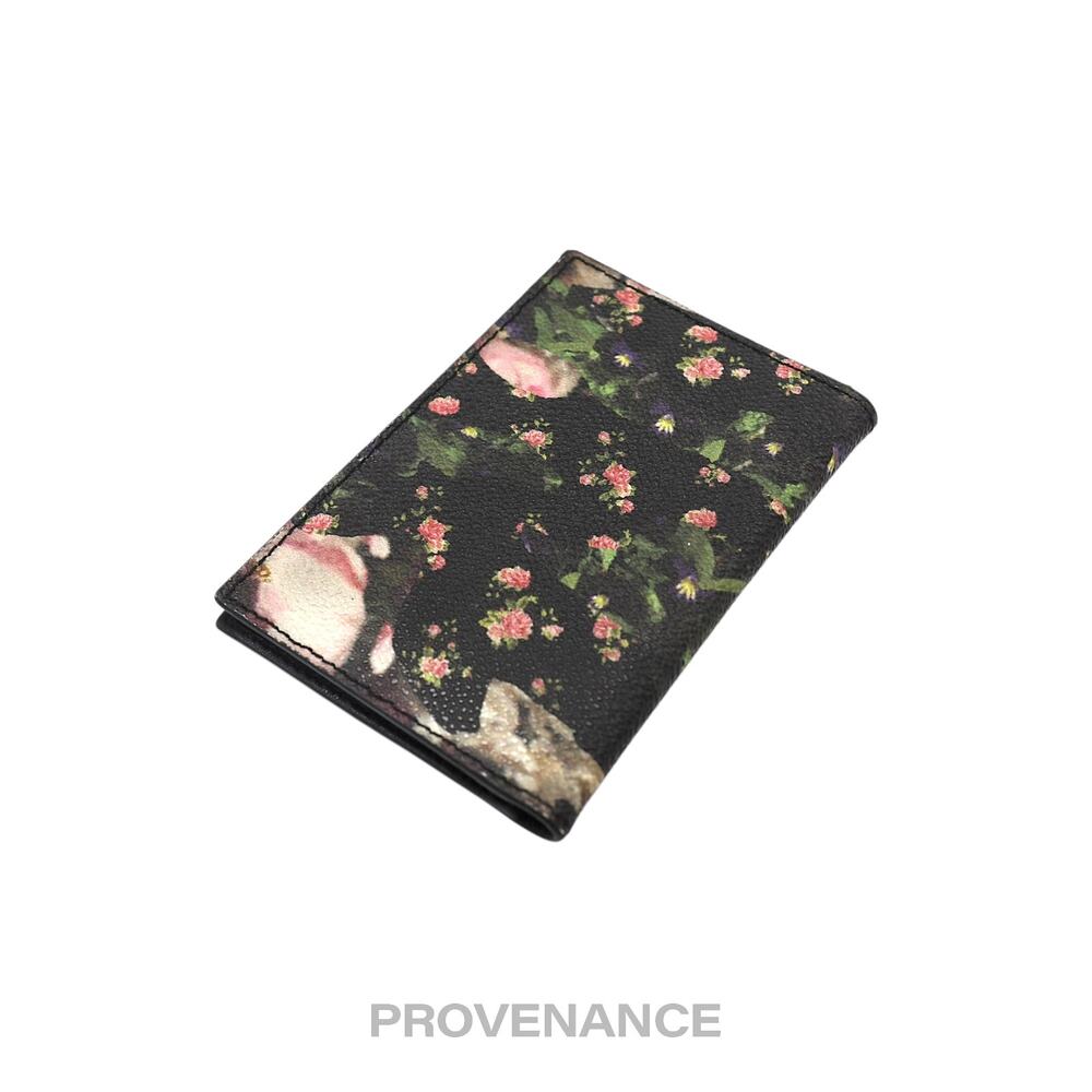 🔴 Givenchy Card Holder Wallet - Floral Black Leather - Picture 4 of 5